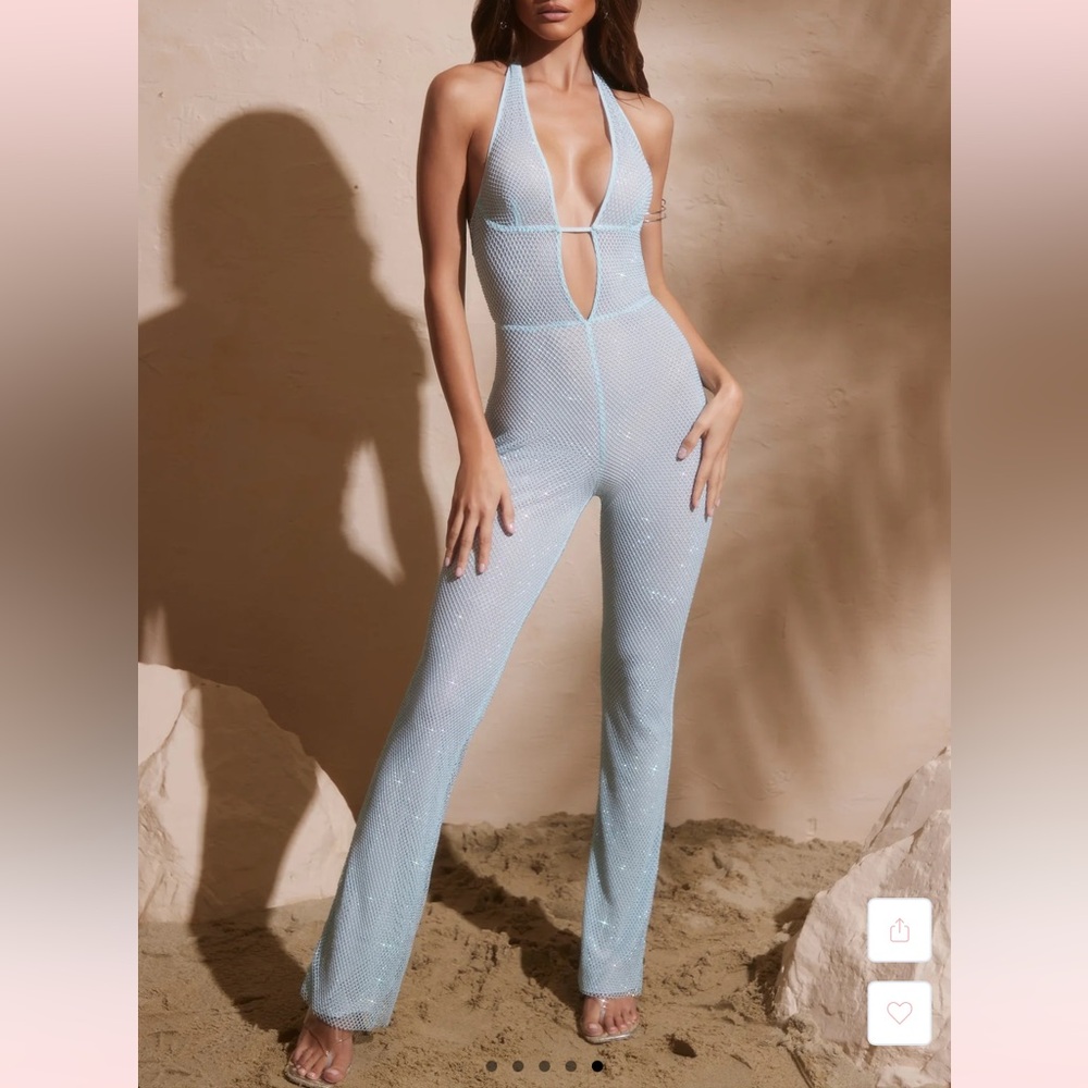 Oh Polly Light Blue Jumpsuit